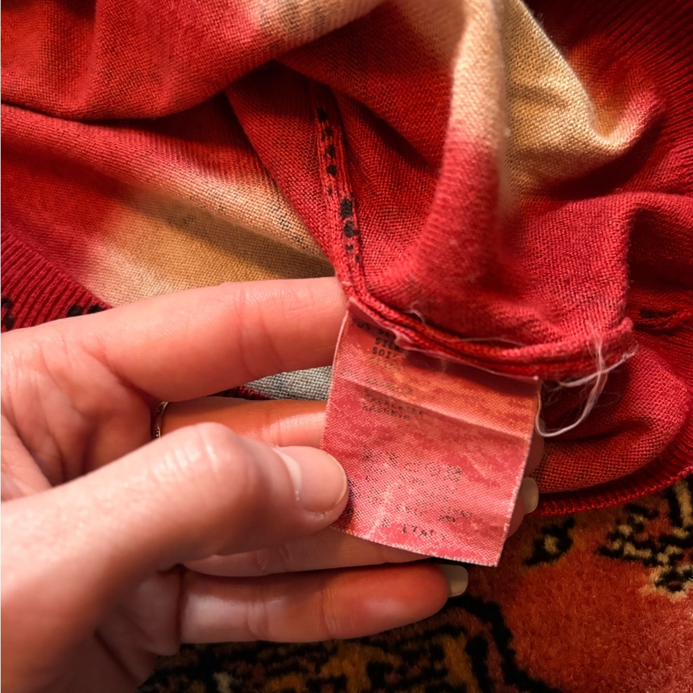 Etro Milano Red Print Spring Sweater - Picture 6 of 7